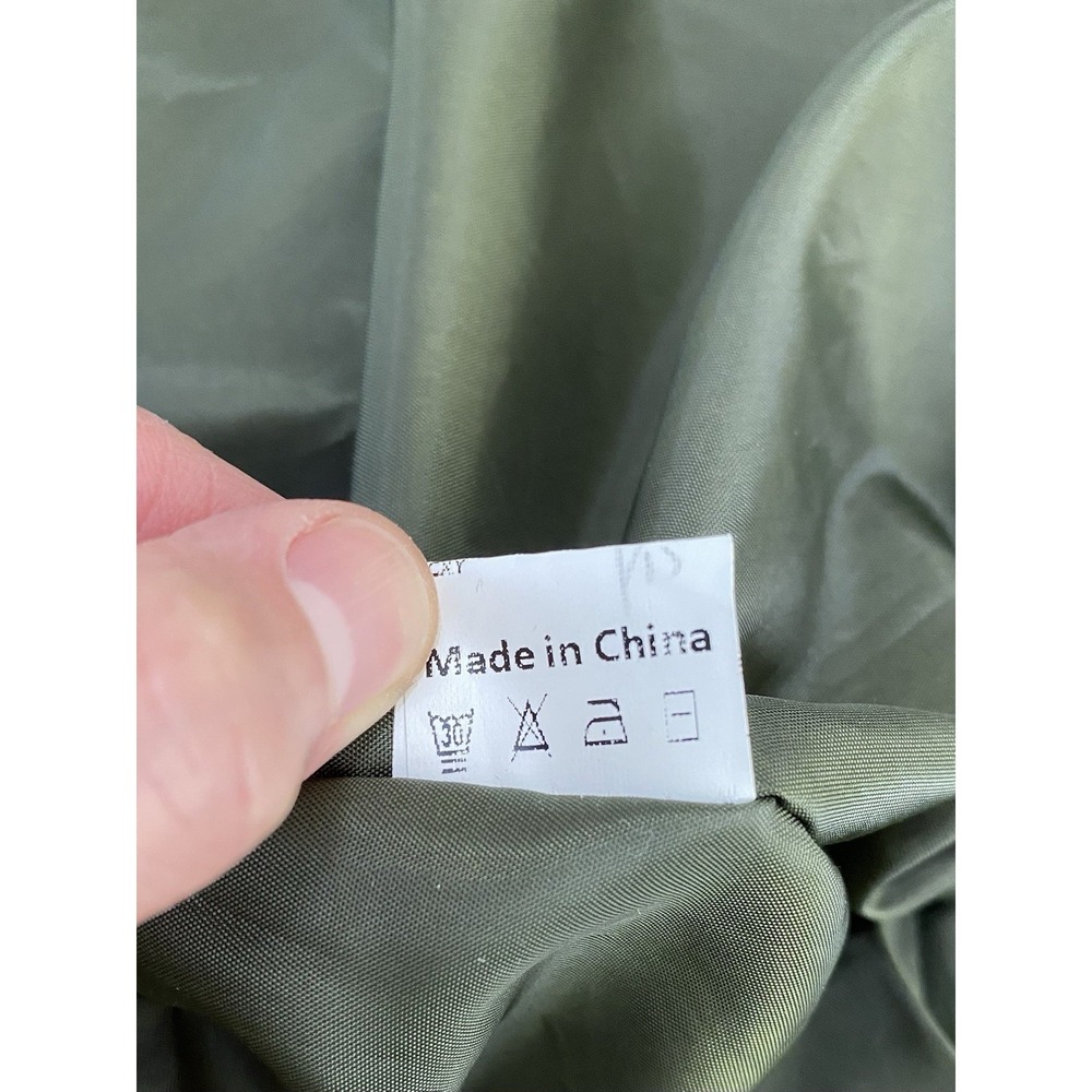 LD Kasild Men's S Olive Green Full Zip Military Lined Cotton Bomber Army Jacket - Picture 9 of 11